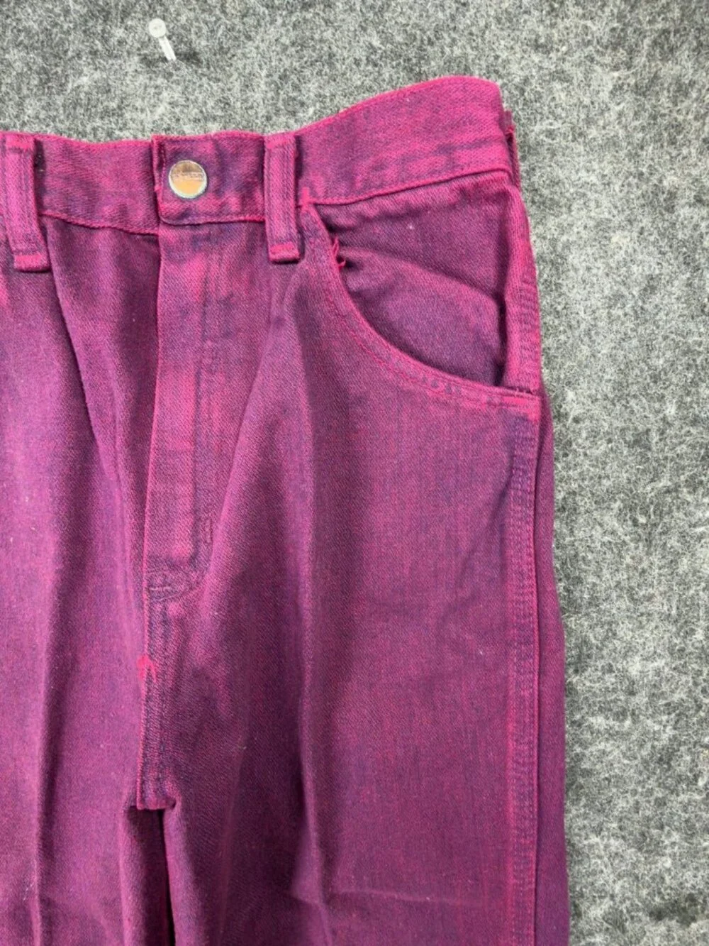 Young Maverick Jeans Girls 12 Reg Purple Cotton Straight VTG 70s Blue Bell USA